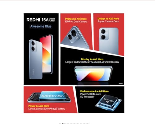 Image of REDMI 15A 5G Awesome Blue 6GB RAM 128GB ROM