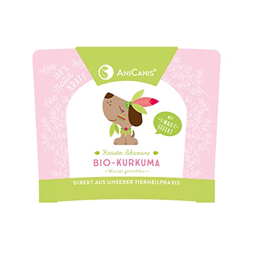 AniCanis Bio Kurkuma gemahlen für Hunde - Kurkumapulver - Immunsystem, Magen & Darm - Kräuter Futterzusatz Nahrungsergänzung - 125g