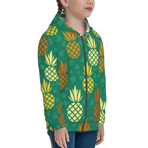 Pineapples1 Kid Hoodies Boys Zip Up Sweatshirts Girls Pullover with Pocket4