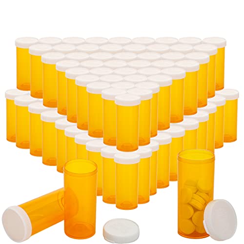 Suplementos, Video On Demand SOUJOY Paquete de 100 botellas vacías de píldoras con tapas, 8 frascos de medicina con receta, contenedor de medicamentos multiusos para píldoras,...