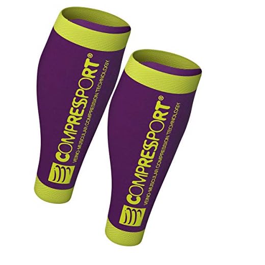 COMPRESSPORT Calf R2 V2 Scaldamuscolo, Viola, T3