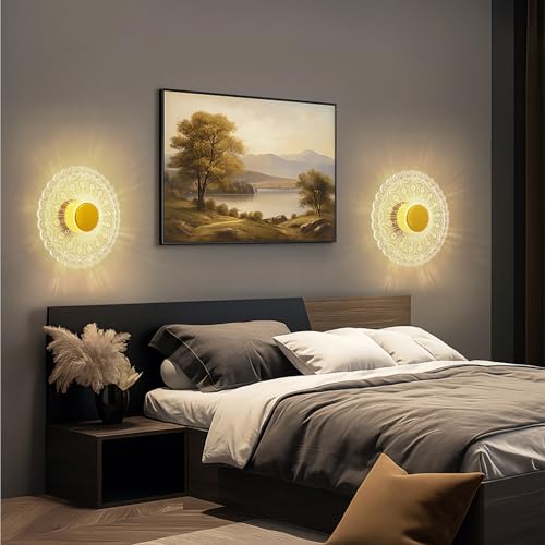 Image of Lamp master LumiRound 3 Color LED Acrylic Wall Light | Warm, Natural & Cool White Lighting | 9 Inch Decorative Round Lamp