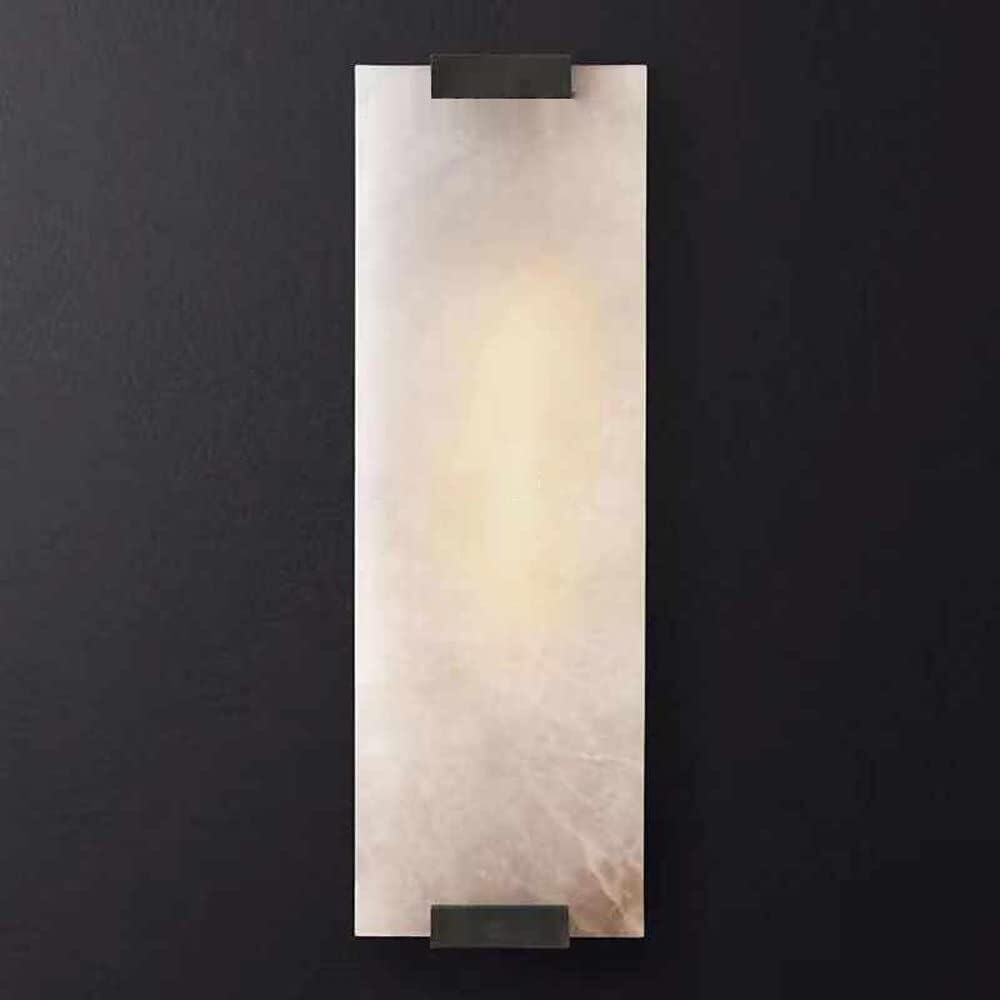 HPTHLY Marble Wall Sconce Lighting Fixture Square Wall Lamp Shade, Indoor Art Deco Wall Mount Light Living Room Sconces E27 Wall Lamps For Bedroom Bedside Living Room (Svart-46Cm)