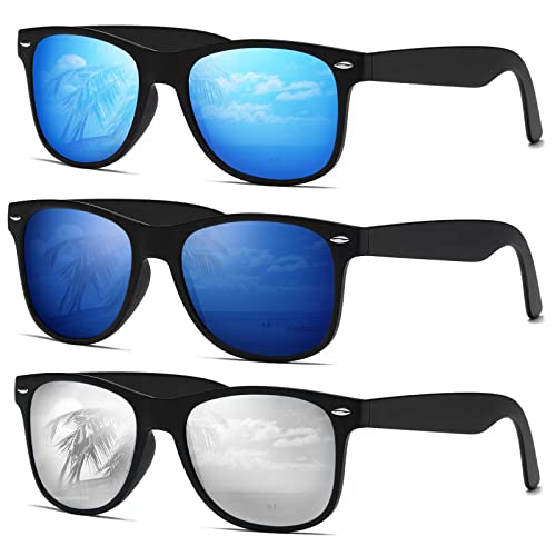 Image of DEMIKOS Sunglasses Men Polarized Sunglasses for Mens Womens Retro Mirror Lens for Driving Fishing UV Protection