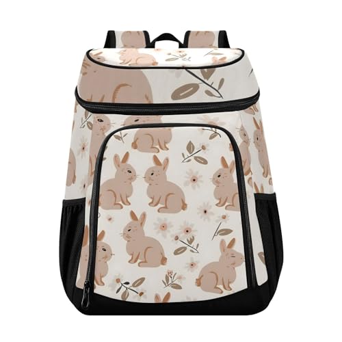 Rabbits Forest Animal Bunny Cooler Backpack Cooler Insulated Leak Proof Lunch Backpack 36 Cans Waterproof Soft for Men Women Picnic Hiking Camping Beach