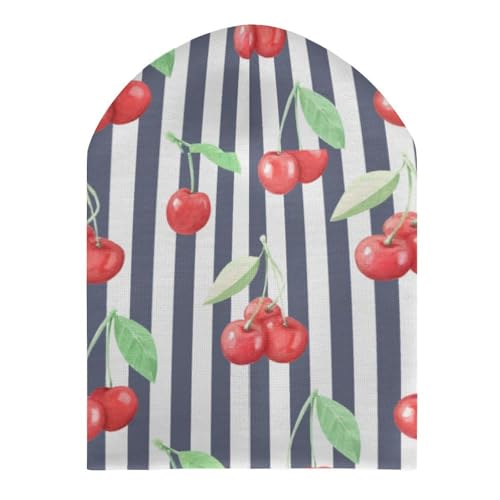 Cherry Fruit Pattern Kids Beanie Hat for for Girls Boys Children Cap Winter Knitted Chemo Cancer Headwear Accessories Gifts Decoration3