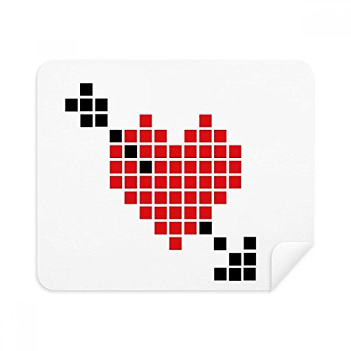 Valentine's Arror Pierce via Heart Pixel Cleaning Cloth Screen Cleaner 2pcs Suede Fabric