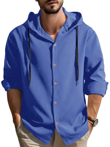 Image of Noble Monk Men's Relax Fit Hooded Shirt || Casual Wear for Men || Full Sleeve Shirts || Stylish Shirt for Men