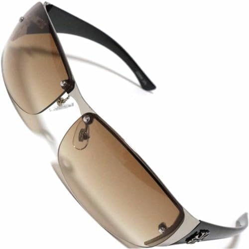 [ベルクート] シルバー×ブラウンHF サングラス 度なしメガネ ファッションメガネ おしゃれ眼鏡 いかつい コワモテ オラオラ ヤンキー チョイワル メンズ 四角 透明 色付き 小さい 大きい 軽い ゴルフ 運転 車 釣り 登山 uvカット 紫外線カット 1211212-F-a56