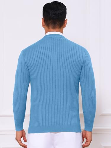 Men's Slim Fit Crew Neck Long Sleeve Soft Twist Textured Cable Knit Pullover Sweater2