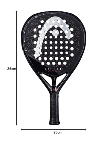 Image of HEAD Coello Motion 2025 Padel Racquet | Auxetic 2.0 Technology | Lightweight | Advanced Control, Spin & Comfort | Long-Last Performance | Signature Edition | Material: Carbon | Color: Black