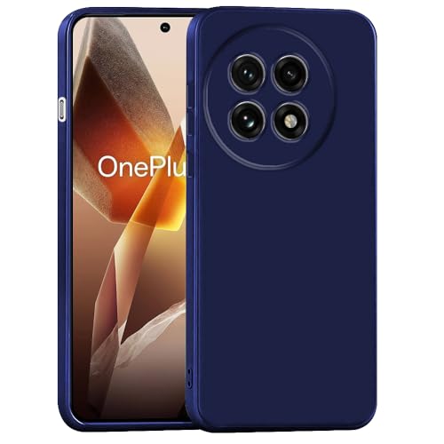 Image of amazon basics Mobile Cover for OnePlus 13R 5G | Full Camera Protection | Premium Liquid Silicon Case | Flexible Bumper Case for OnePlus 13R 5G (Dark Blue)