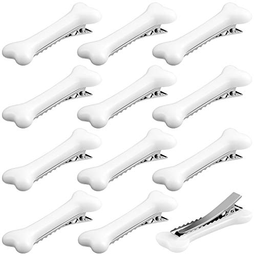 12 Pieces White Dog Bone Hair Pin Dog Bone Hair Clips Bones Barrette Hairpin for Christmas Halloween and Cosplay Party Favor