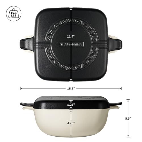 Image of Tramontina Cultura 2-in-1 Enameled Cast Iron 6.5-Qt Dutch Oven and Griddle