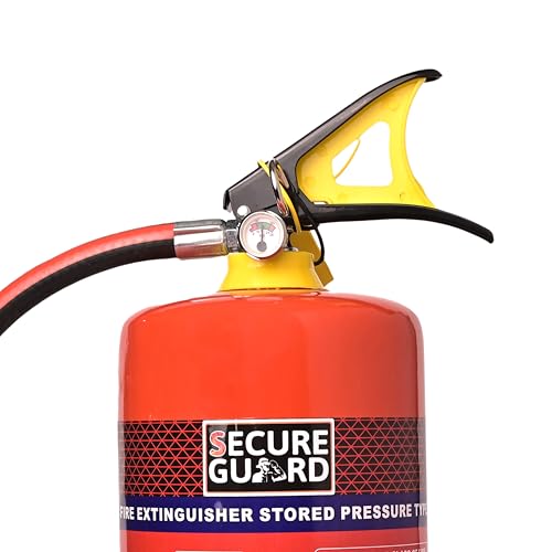 Image of Secure Guard ABC Powder Type 6 Kg Fire Extinguisher Red Fire Extinguisher ISI Mark with Wall Mount Hook and How to use Instruction Manual for Home, Kitchen, Office, School and Industrial Use