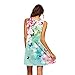 Produktbild CixNy Damen Kleider Röcke Kurzarm Sommerkleider Strandkleid Sommer Ärmelloses Boho Print Lässige Beach Vintage Fashion Kurzes Minikleid Abendmode Tüllkleid S-XXL (Weiß, X-Large)
