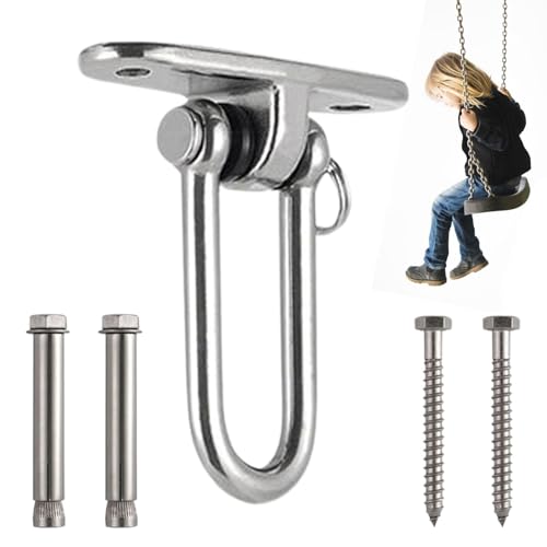 Cintres de balançoire – Supports robustes en acier inoxydable 304 antirouille, de fixation pour balancelle de toit | Matériel de balançoire rotatif à 360° pour une utilisation en intérieur