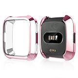 Screen Protector Case for Fitbit Versa, Haojavo Soft TPU Slim Fit Full Cover Screen Protector for Fitbit Versa Smartwatch Bands Accessories