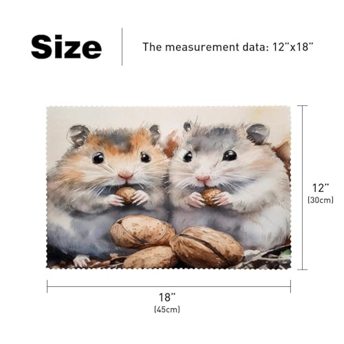 Sets de table résistant à la chaleur Two Fat Hamsters isolants et lavables