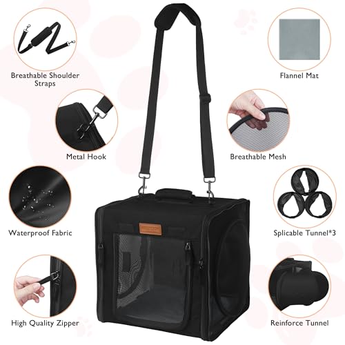 Petux Transportadora De Viagem Para Gatos Pequenos Com Caixa Pequena, Transportadora Portátil 2 Em 1