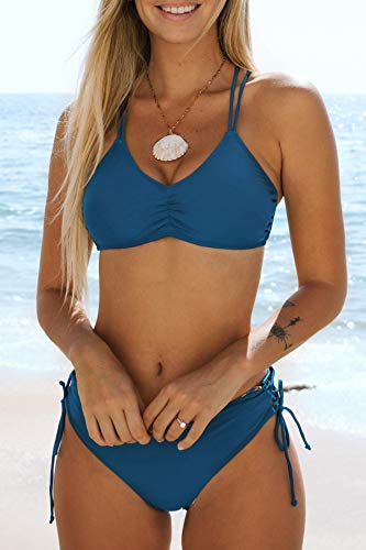 Image of CUPSHE Women's 2 Piece Bikini Set Back Braided Straps with Reversible Bottom