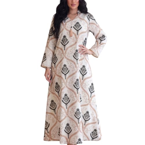 Vestido largo de malla para cenas especiales con estampado geométrico