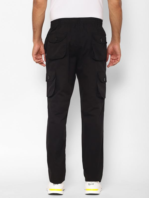Image of SAPPER Regular Fit Cotton Cargo Pants for Men| Utility Pockets with Zippers| Elasticated Waistband with Belt Loops & Internal Drawcords| Also Available in Plus Sizes | L to 5XL
