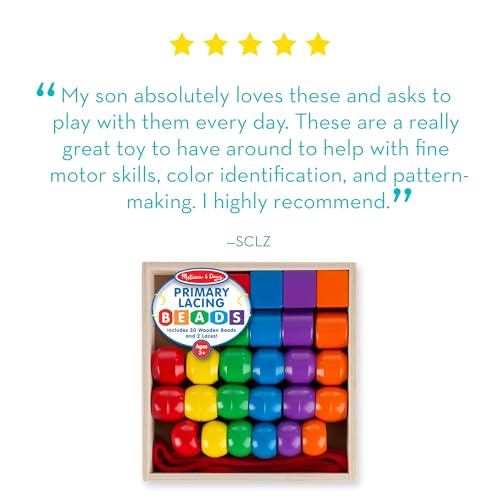 Melissa & Doug Primary Lacing Beads - 30 Wooden Beads and 2 Laces for Toddlers - image 8