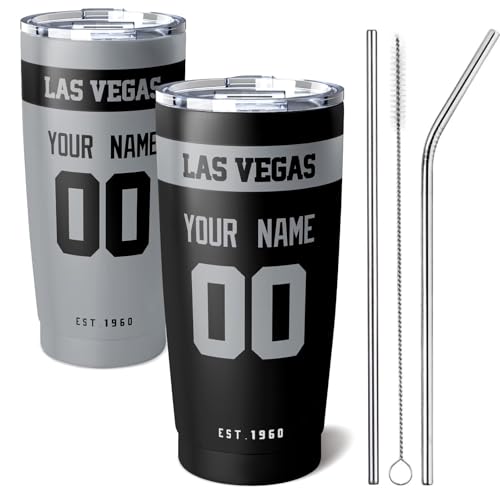 Image of ANTKING Las Vegas Tumbler 20 oz Travel Coffee Cup Custom Name Number for Men Women Boy Gifts