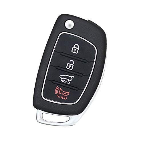 HelloAuto Replacement Key Fob Case Fit for Hyundai Sonata Santa Fe with Flip Uncut Blank Remote Key Shell