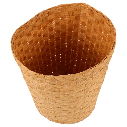 MUSISALY Cesta de Basura Tejida de Mimbre Natural Papelera de Bambú Ecológica para Dormitorio y Cocina Cesta Multifuncional Ligera y Resistente Cubo de Basura sin Tapa para Hogar y