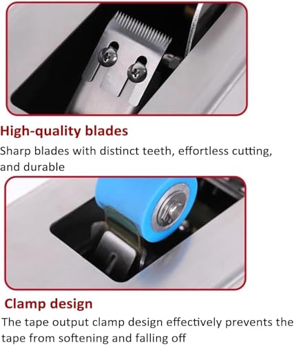 Dispenser di nastro resistente per strisce da 2,5 cm, sigillante regolabile per cartone con lama in acciaio inossidabile, strumento di imballaggio manuale per spedizioni e logistica in ufficio