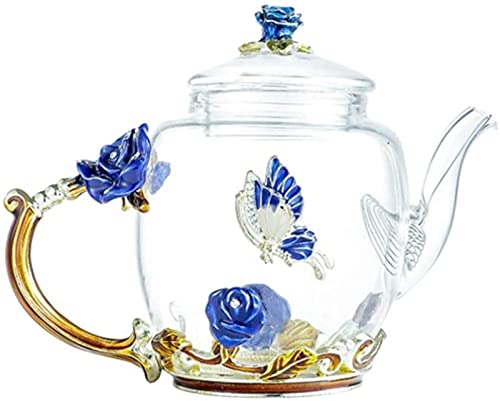 Bule de vidro para fogão, bule seguro para micro-ondas com infusor Chá solto, bule de vidro para inf