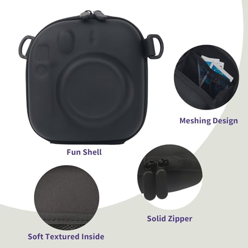 Funda protectora para cámara Instax Mini 12/99 negra miniatura 2