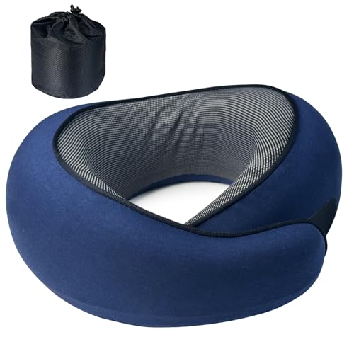 Image of Travel Pillow | High-Density Memory Foam Pillow with 360 Surround Support. Ergonomically Designed. Ideal for Airplane Travel and Home Use.