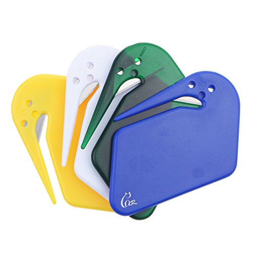Gracallet® 4 Pcs Assorted Color World's Most Efficient Handheld Letter Opener Envelope Slitter with Concealed Blade (4 pcs assorted color)