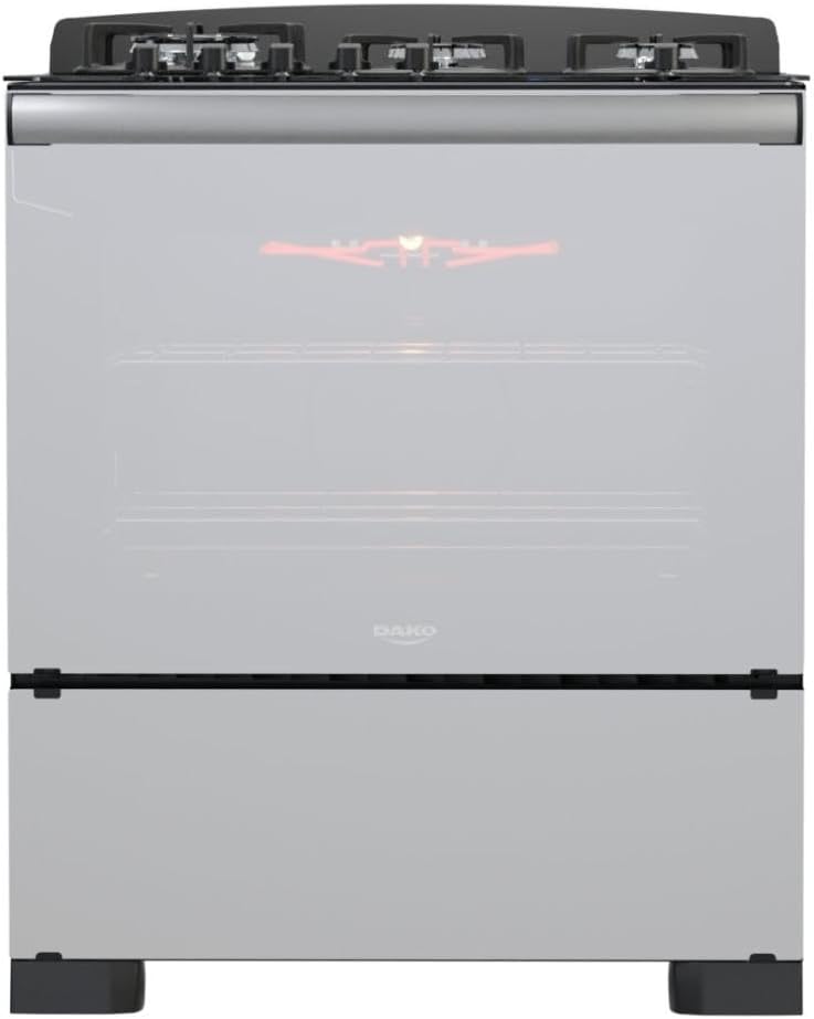 Dako Fogão 5 Bocas Preto com Frente em Vidro Espelhado e Timer Digital Diplomata Glass Grill Style Bivolt