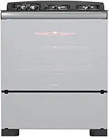 Fogão 5 Bocas Preto com Frente em Vidro Espelhado e Timer Digital Dako Diplomata Glass Grill Style Bivolt