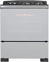 Fogão 5 Bocas Preto com Frente em Vidro Espelhado e Timer Digital Dako Diplomata Glass Grill Style Bivolt
