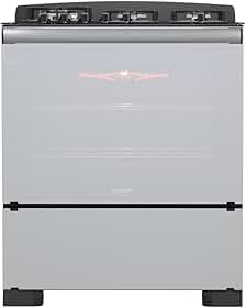 Dako Fogão 5 Bocas Preto com Frente em Vidro Espelhado e Timer Digital Diplomata Glass Grill Style Bivolt