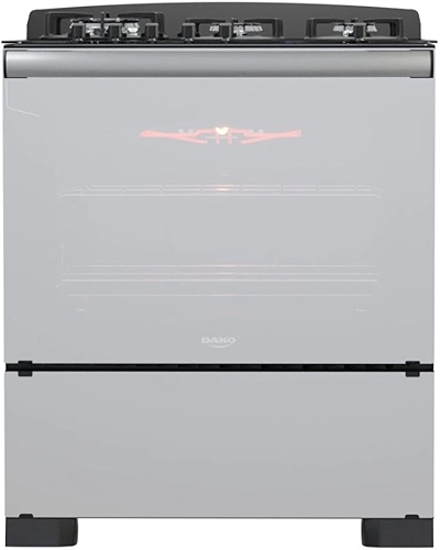 Fogão 5 Bocas Preto com Frente em Vidro Espelhado e Timer Digital Dako Diplomata Glass Grill Style Bivolt