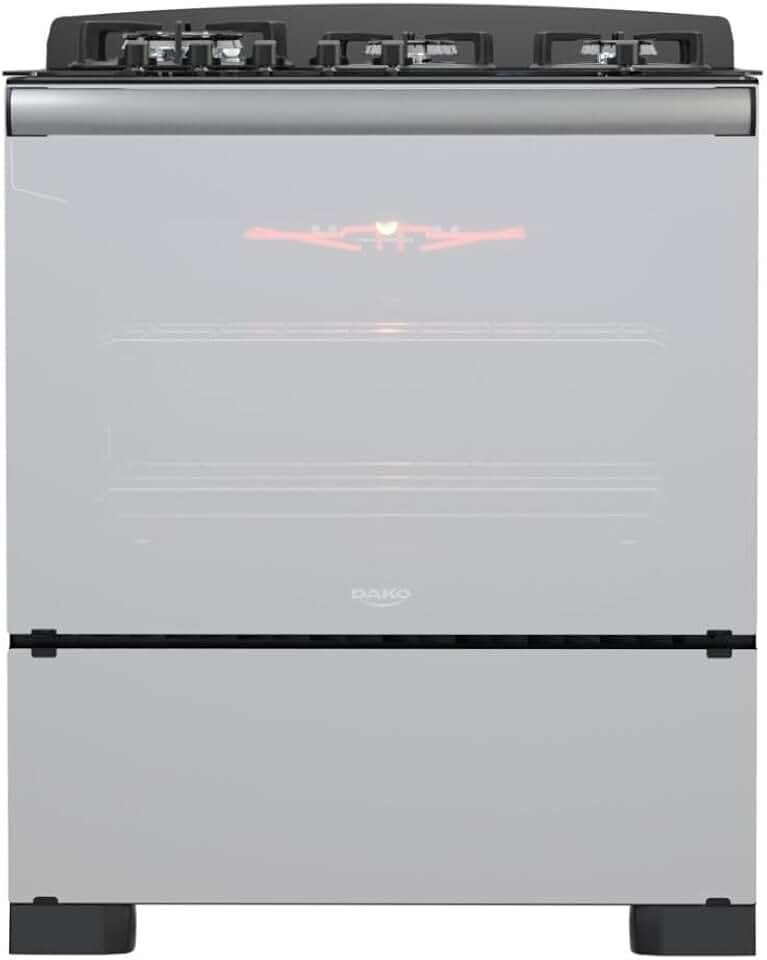 Fogão 5 Bocas Preto com Frente em Vidro Espelhado e Timer Digital Dako Diplomata Glass Grill Style Bivolt