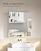 VASAGLE KAILYN Collection - Medicine Cabinet Mirror, Bathroom Wall Mirror Cabinet with Storage, Open Compartment, Adjustable Shelves, 6.5 x 27.6 x 29.5 Inches, Cloud White UBBK129W01