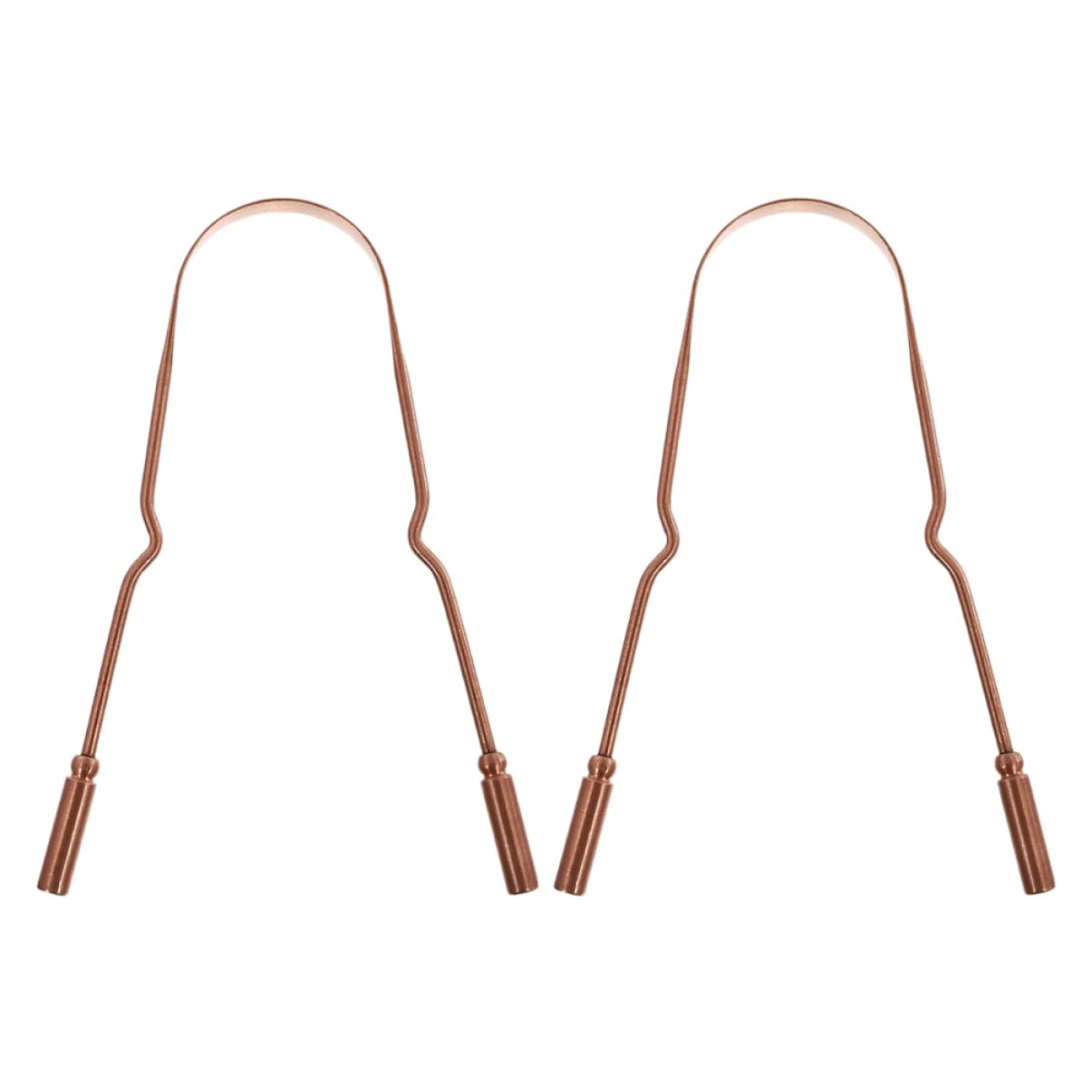 PLAFOPE 2Pcs Ergonomic U Shape Scrapers Durable Oral Cleaners for Breath Practical for Adults and Teens Gold