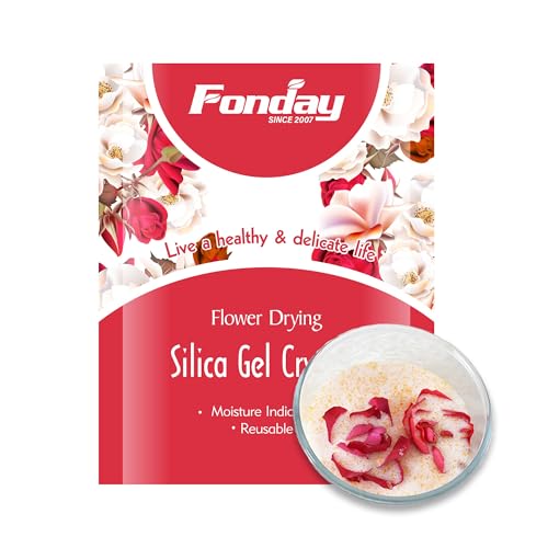 5LBS Fonday Silica Gel Flower Drying Crystals for Wedding Bouquet Preservation Color Indicating Reusable Bead Size less than 1mm