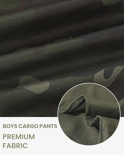 Auranso Boys Cargo Pants Kids Camo Jogger Sweatpants with Pockets Drawstring4