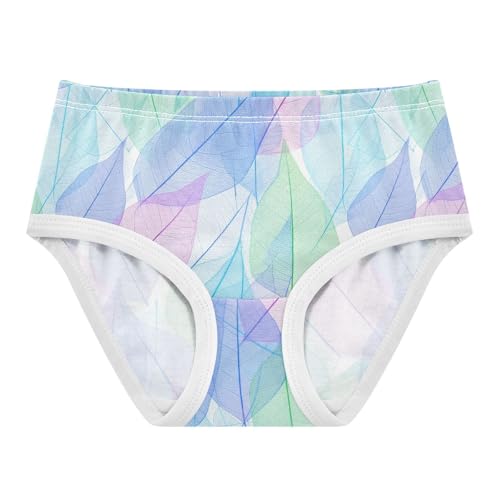Joisal Cotton Girls Underwear Toddlers Leaves Pastel Blue Panties Little Girl Personalized Briefs Undies Kids 2t