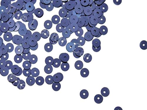 The Design Cart Navy Blue Round Centre Hole Sequins (4 mm) (Pack of 100 Grams)- for Embroidery, Beading, Art and Craft