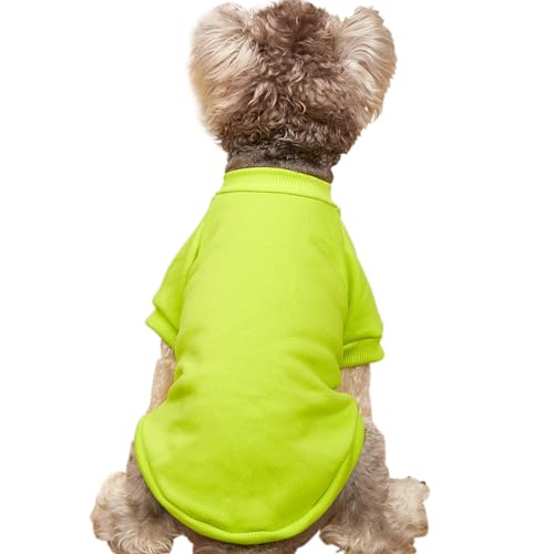 Image of Soft Puppy Sweater for Small Dogs Pullover, Light Green S | Elastic Cuffs Pet Clothes, Holiday Party Matching, Fall Winter Daily Outfit, Soft Breathable Machine Washable Sweatshirt