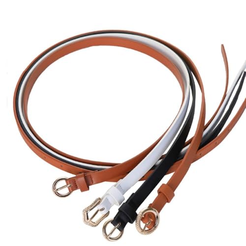 Thin Belts Casual Luxury Design PU Belt Trend Retro Pin Buckle Waistband(black)2